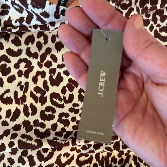 J. Crew Ruched Bandeau Leopard Print One Piece Swimsuit. Size 24. - Picture 5 of 14